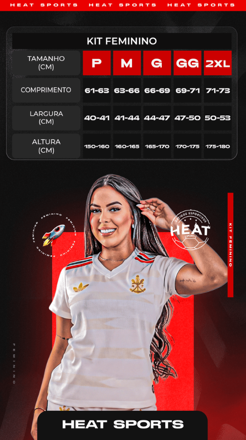 Tabela de Medidas Feminina Heat Sports